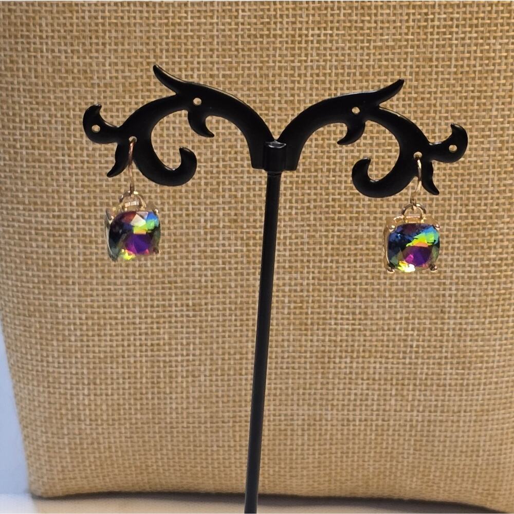 Swarovski Crystal Jeweled Silver French Wire Earrings